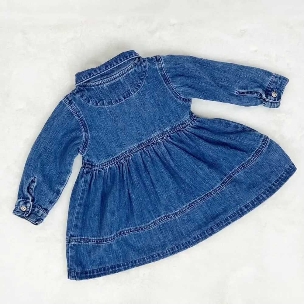 Oshkosh B’Gosh Vintage Long Sleeve Denim Dress 18M